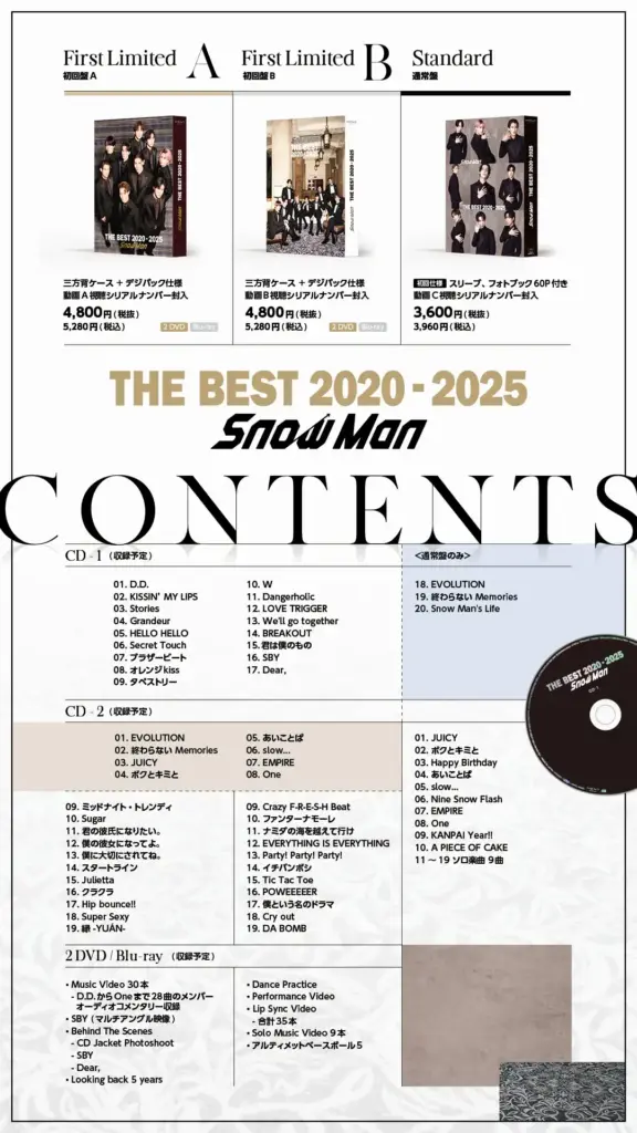 2025年最新版]Snow ManのCD全まとめ|特典・おすすめ・収録曲比較|スノーマン